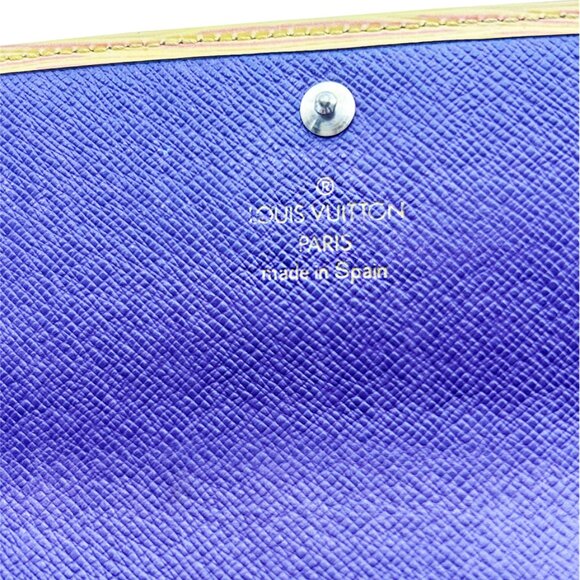 Louis Vuitton LV Yellow Epi Leather Long Wallet With Purple Interior - Picture 13 of 13
